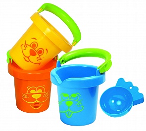 Набор из 3 ведерок-леек, с формочкой (Gowi, 558-11k)